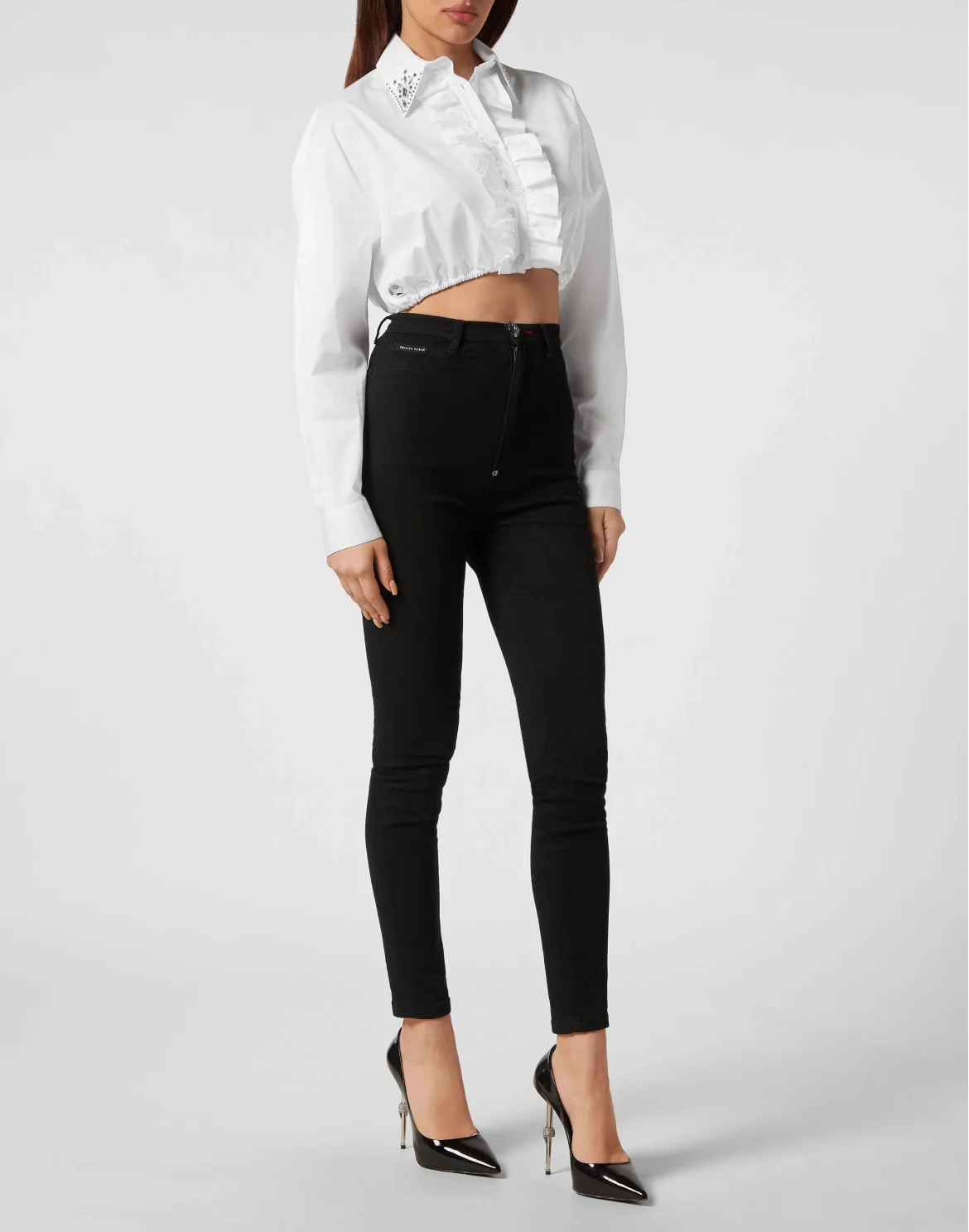 Popeline  Cropped Shirt LS, цвет: Белый