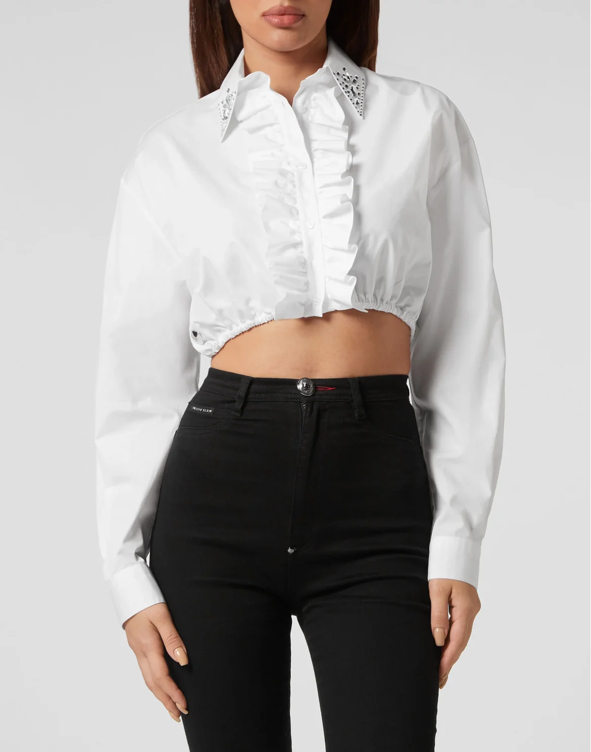Popeline  Cropped Shirt LS, цвет: Белый