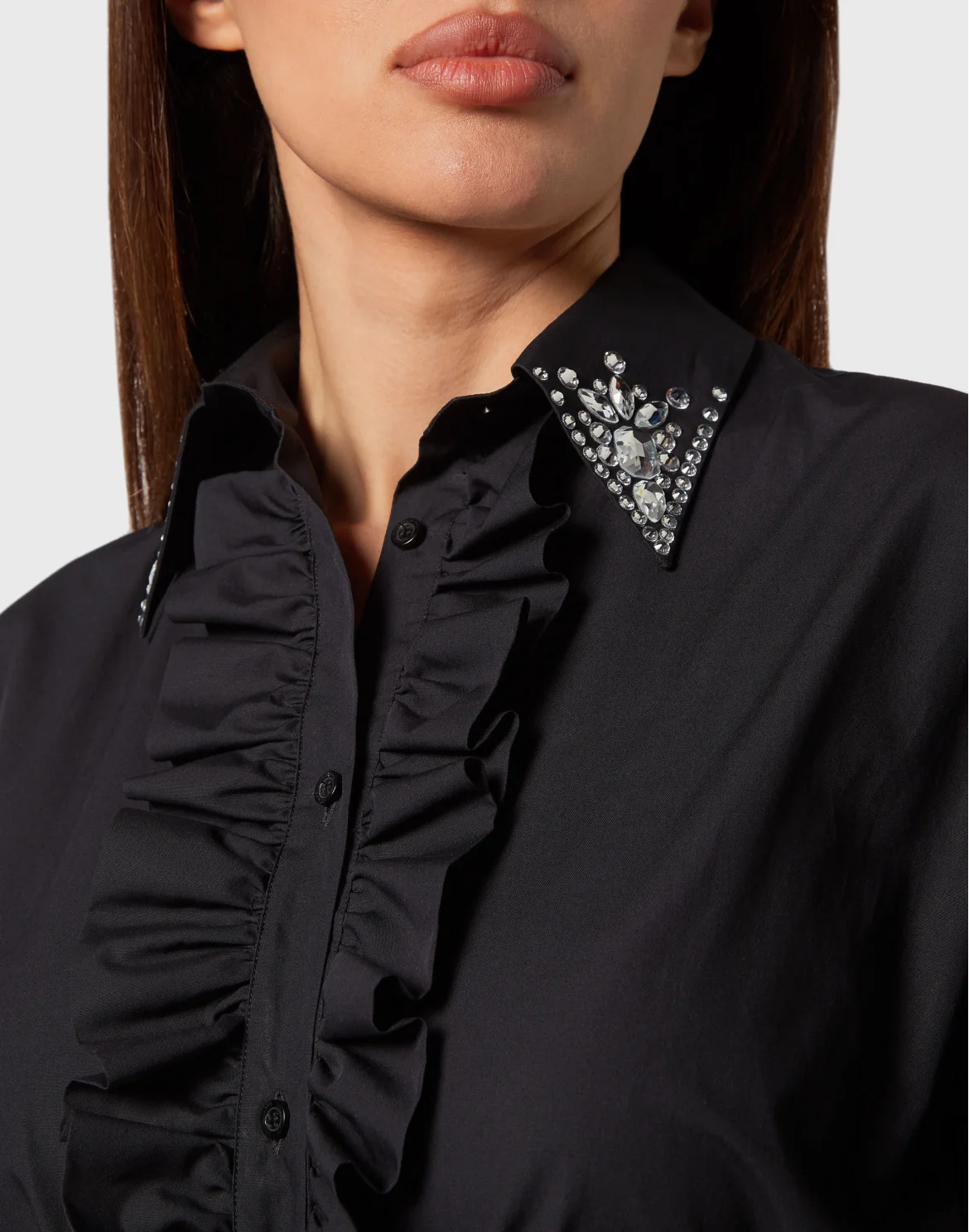 Popeline  Cropped Shirt LS, цвет: Черный