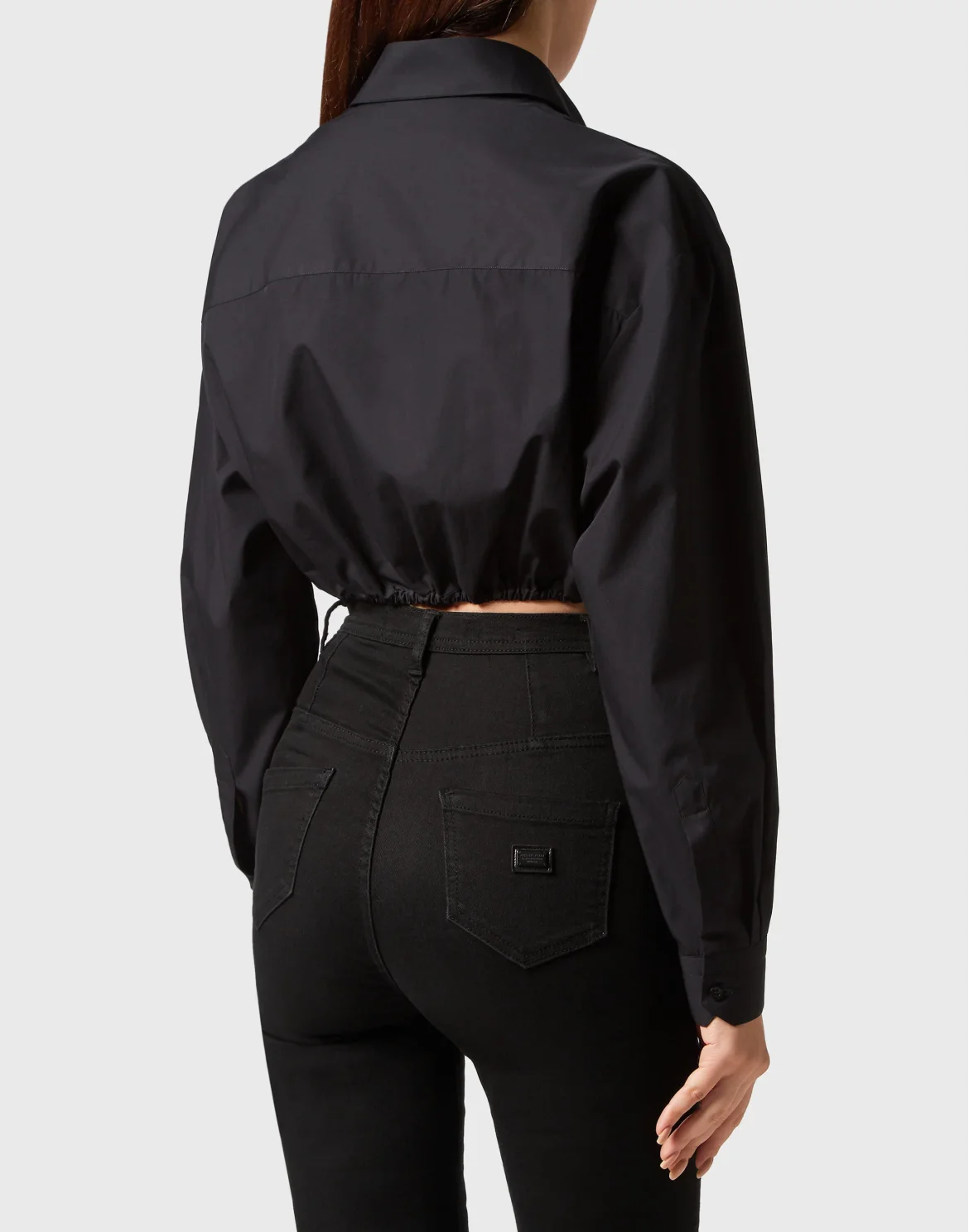 Popeline  Cropped Shirt LS, цвет: Черный