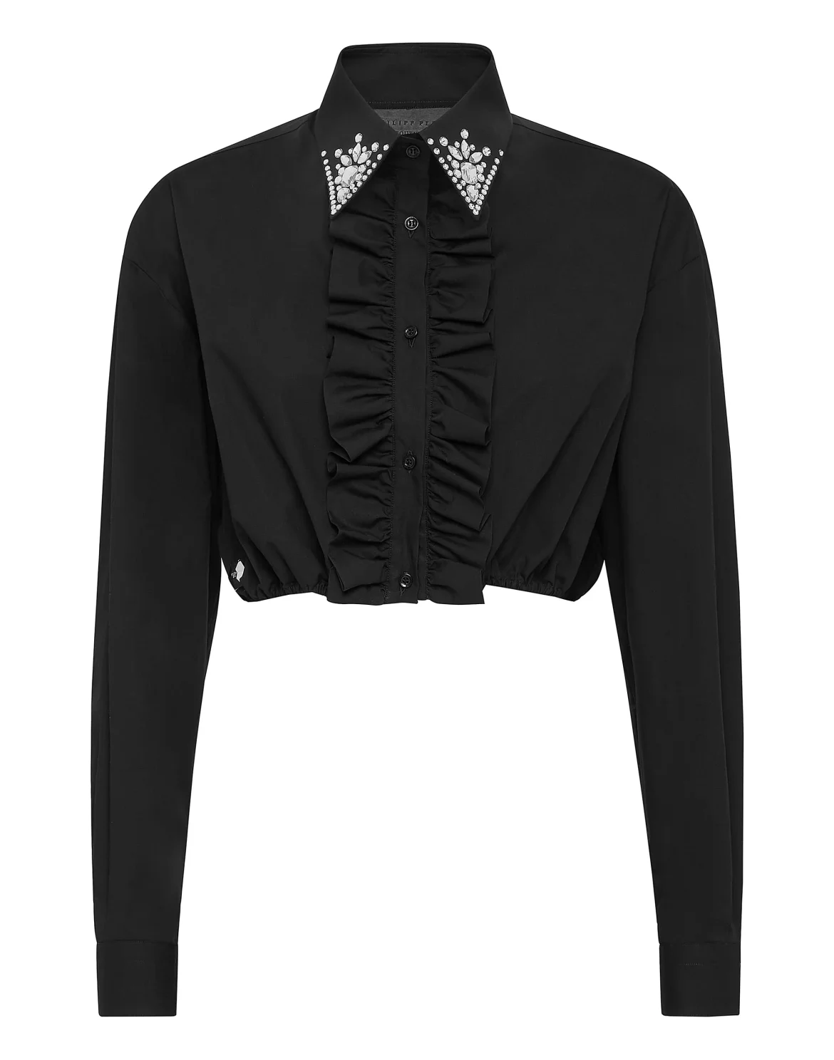Popeline  Cropped Shirt LS, цвет: Черный