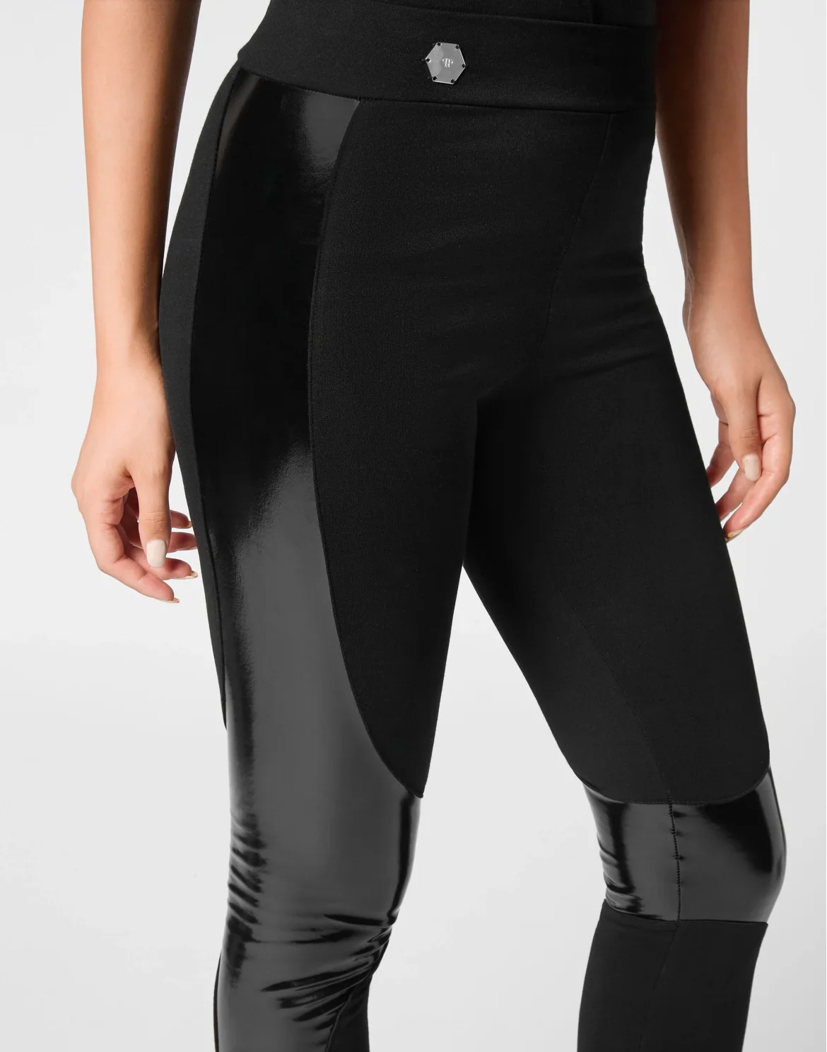 Leggings with Latex Inserts, цвет: Черный