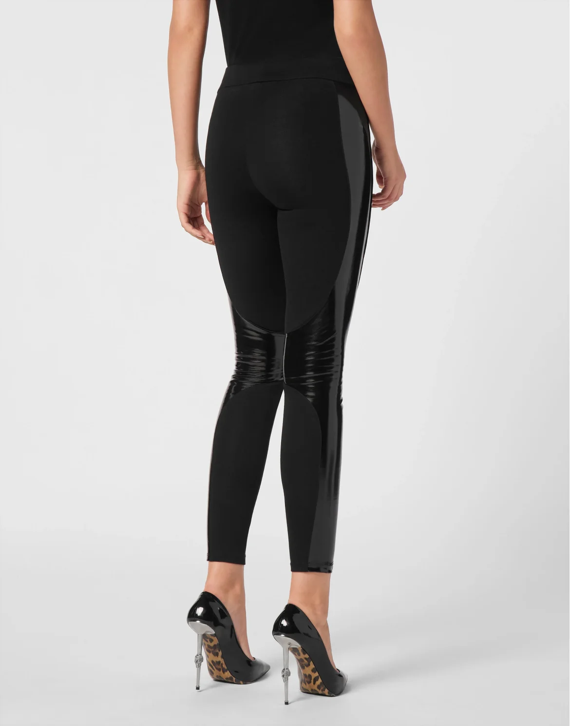 Leggings with Latex Inserts, цвет: Черный