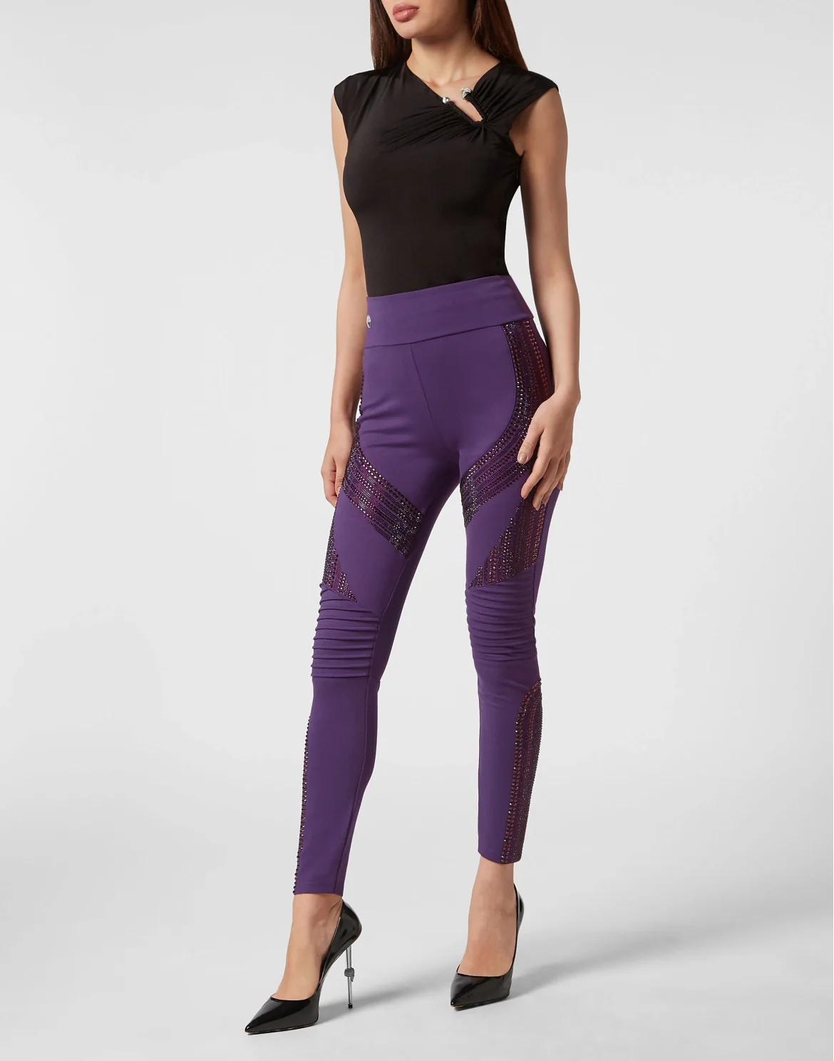 High Waisted Leggings Stones, цвет: Фиолетовый