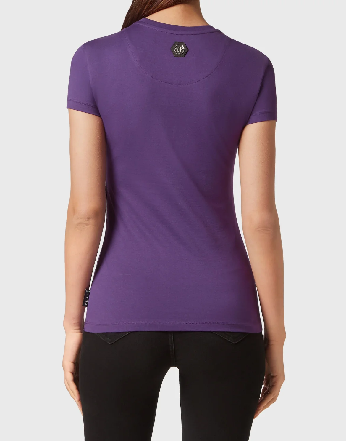 T-shirt Round Neck Sexy Pure Fit Paisley Skull, цвет: Фиолетовый