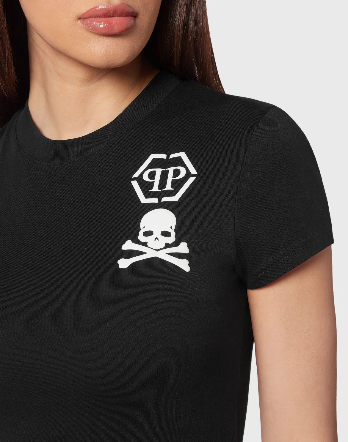 T-shirt Round Neck Sexy Pure Fit Skull&Bones, цвет: Черный