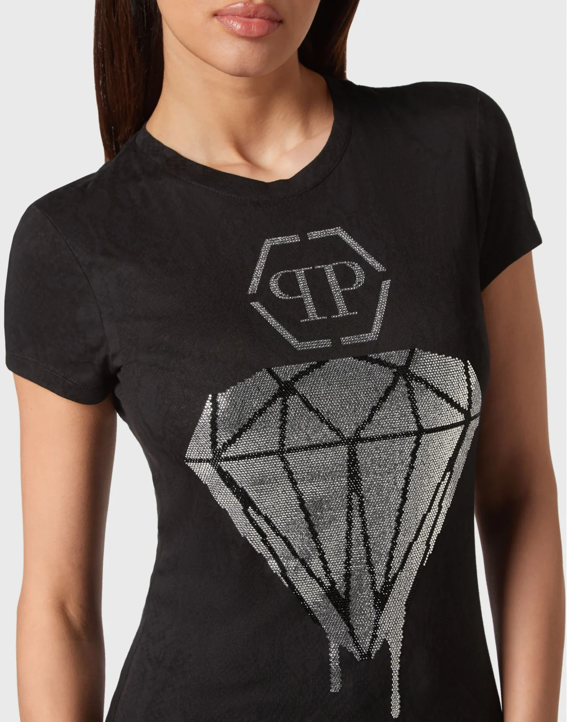 T-shirt Round Neck Sexy Pure Fit, цвет: Черный