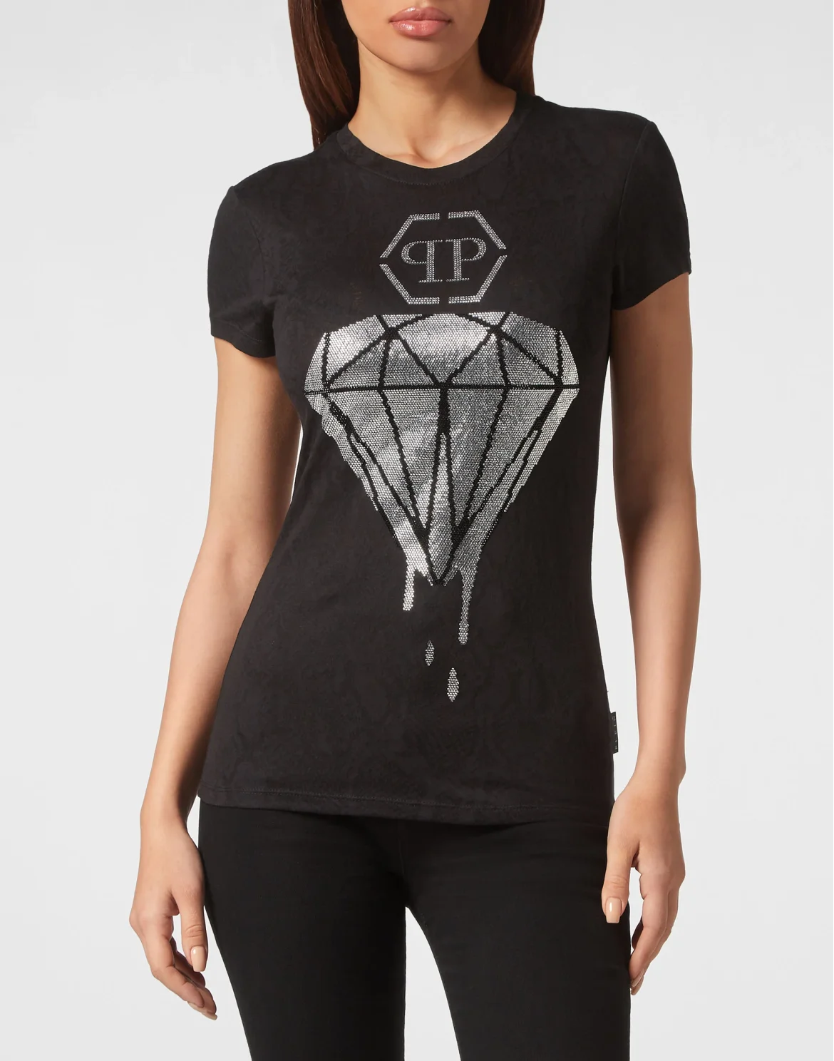 T-shirt Round Neck Sexy Pure Fit, цвет: Черный
