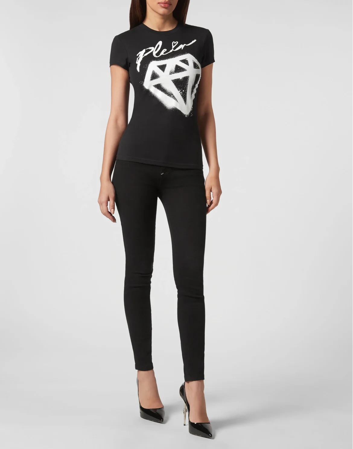 T-shirt Round Neck Sexy Pure Fit, цвет: Черный