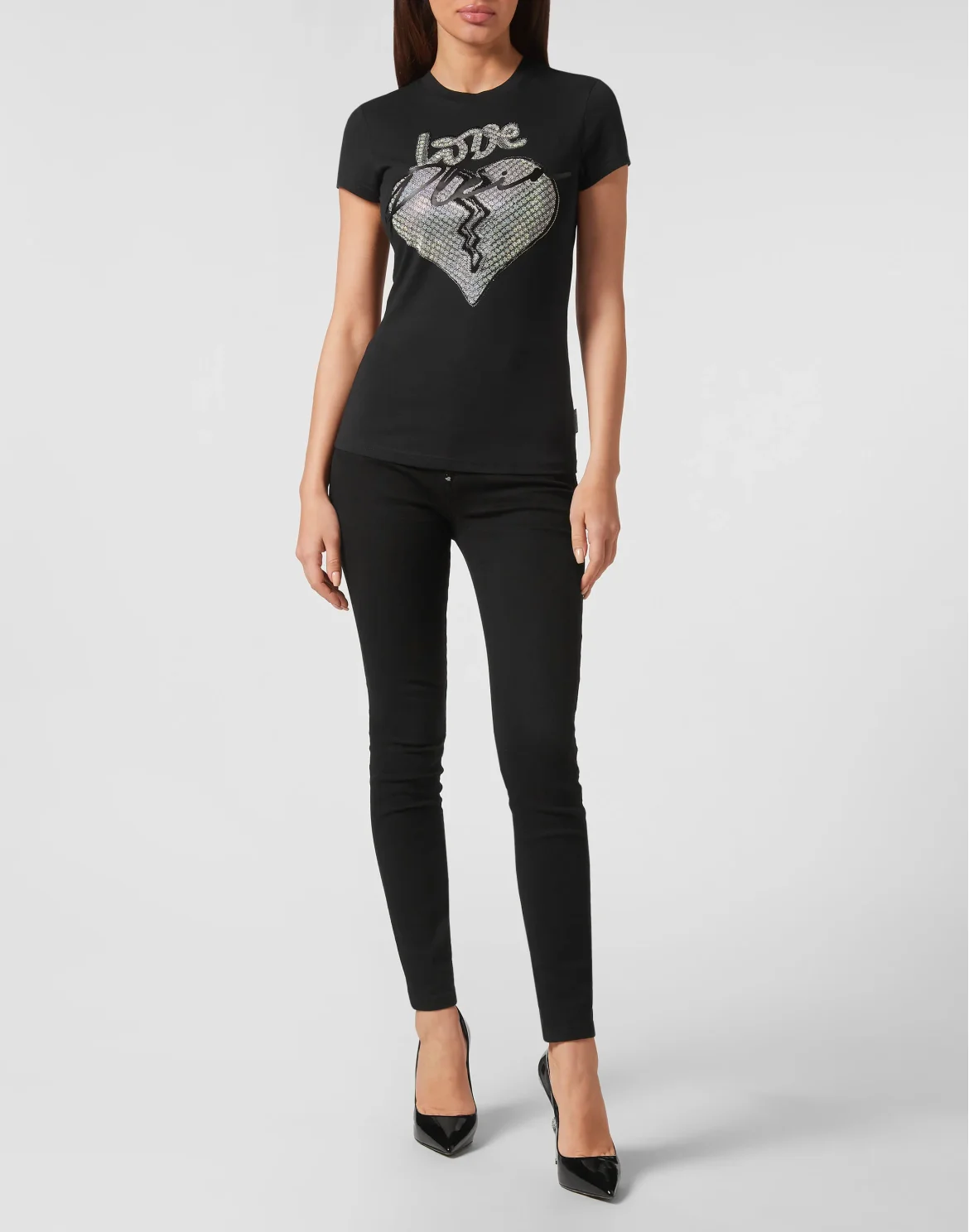 T-shirt Round Neck Sexy Pure Fit, цвет: Черный