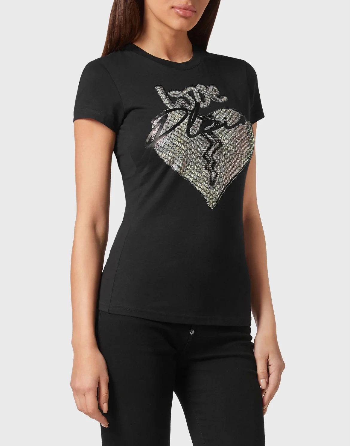T-shirt Round Neck Sexy Pure Fit, цвет: Черный