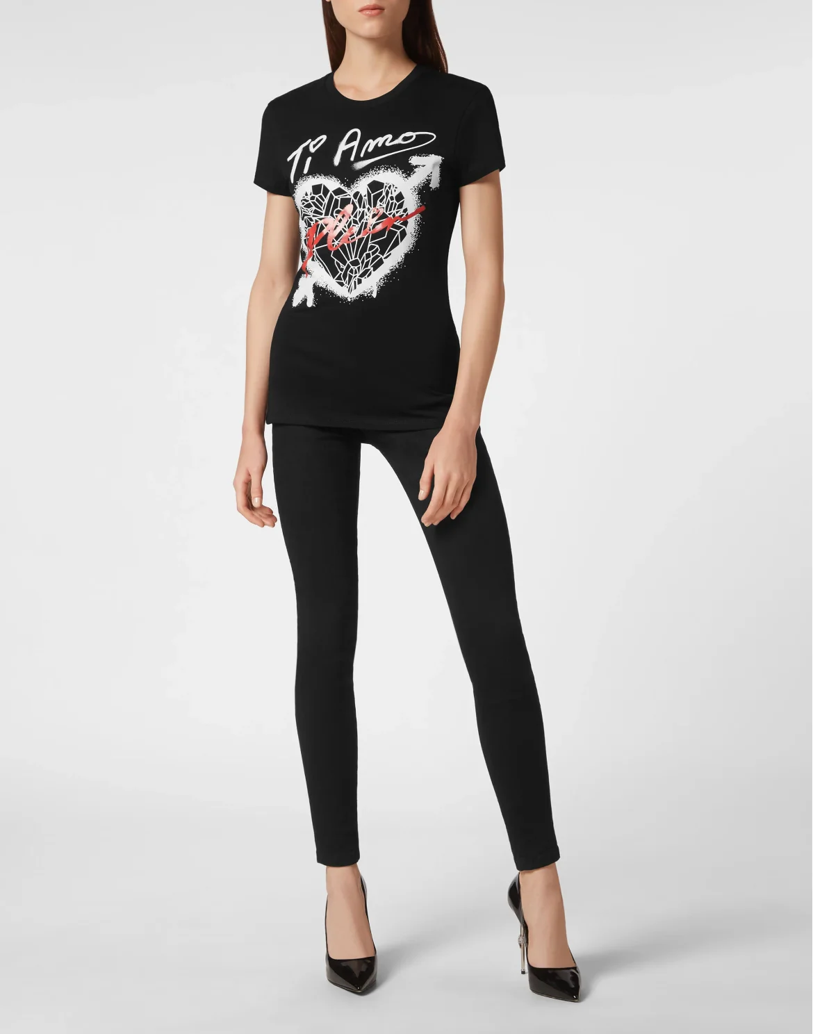 T-shirt Round Neck Sexy Pure Fit, цвет: Черный