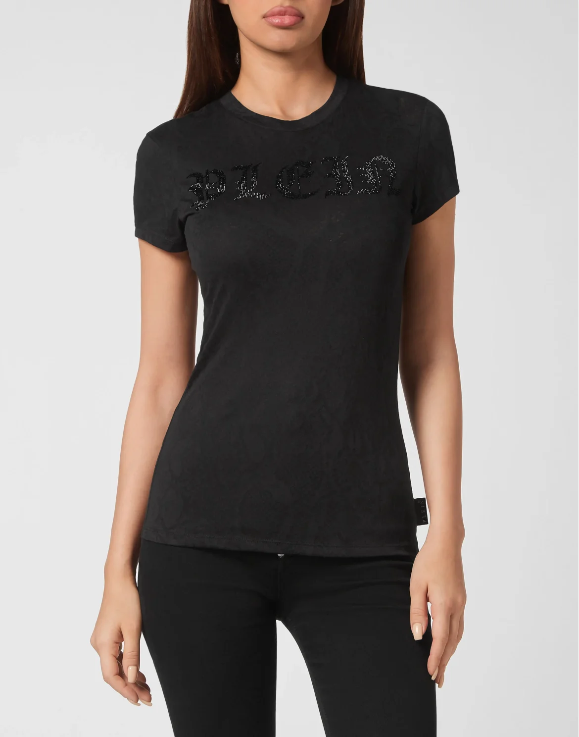T-shirt Round Neck Sexy Pure Fit Gothic Plein, цвет: Черный