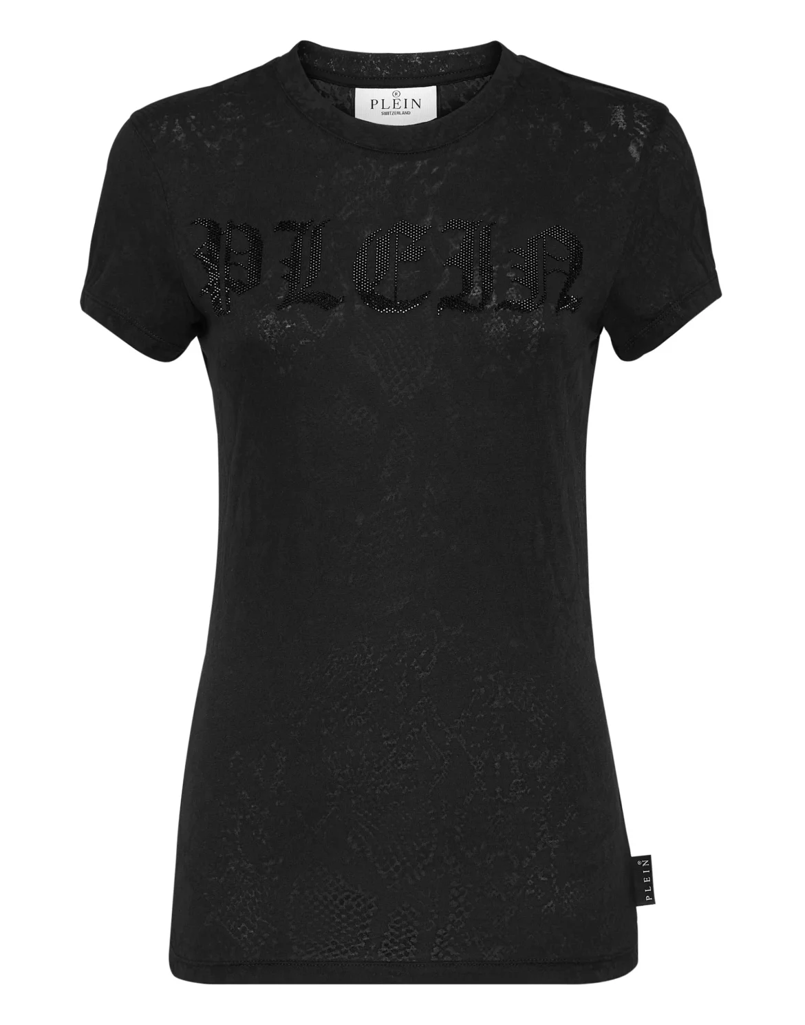 T-shirt Round Neck Sexy Pure Fit Gothic Plein, цвет: Черный