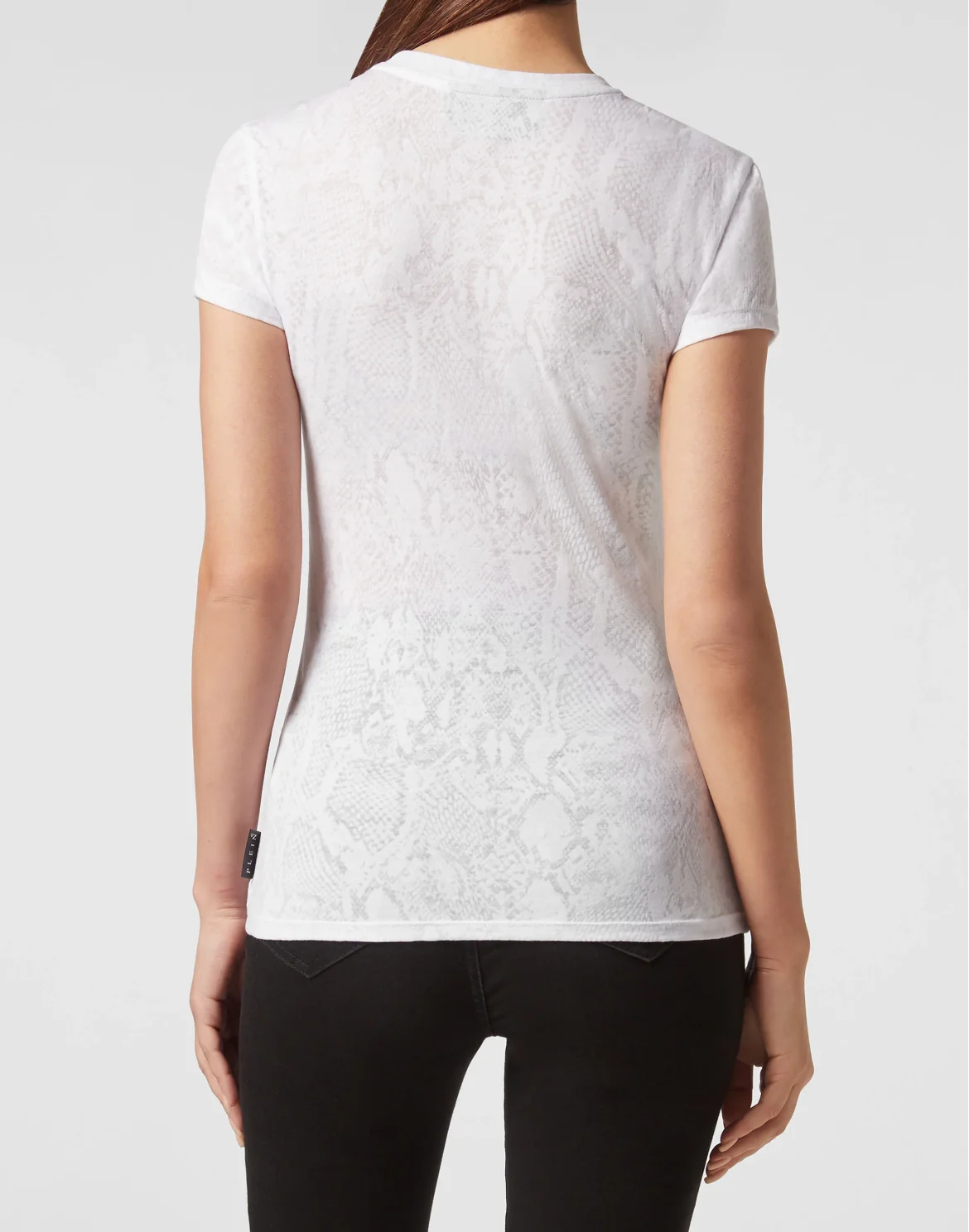 T-shirt Round Neck Sexy Pure Fit Skull, цвет: Белый
