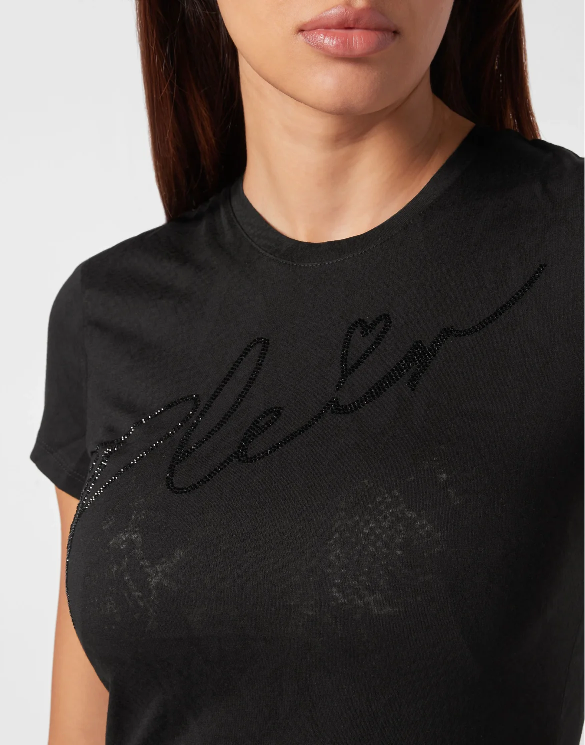 T-shirt Round Neck Sexy Pure Fit Signature, цвет: Черный