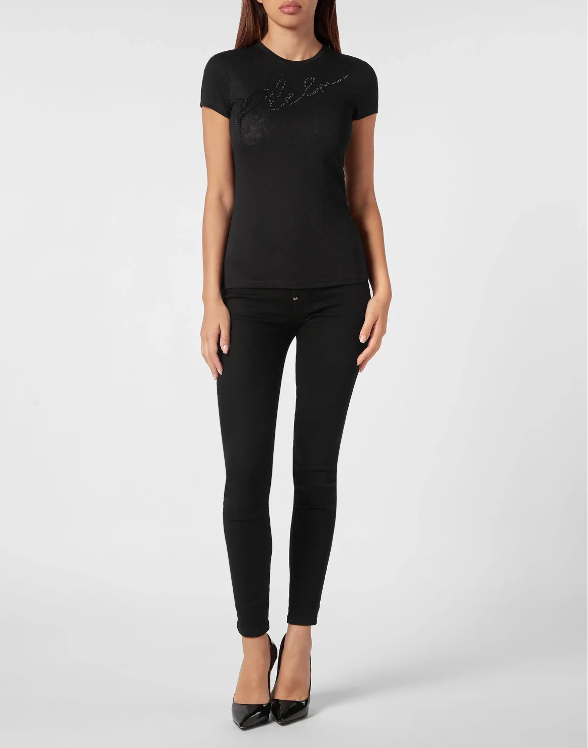 T-shirt Round Neck Sexy Pure Fit Signature, цвет: Черный
