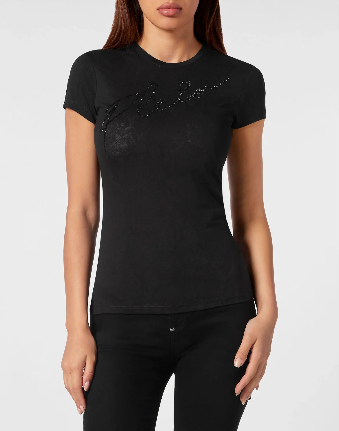 T-shirt Round Neck Sexy Pure Fit Signature, цвет: Черный