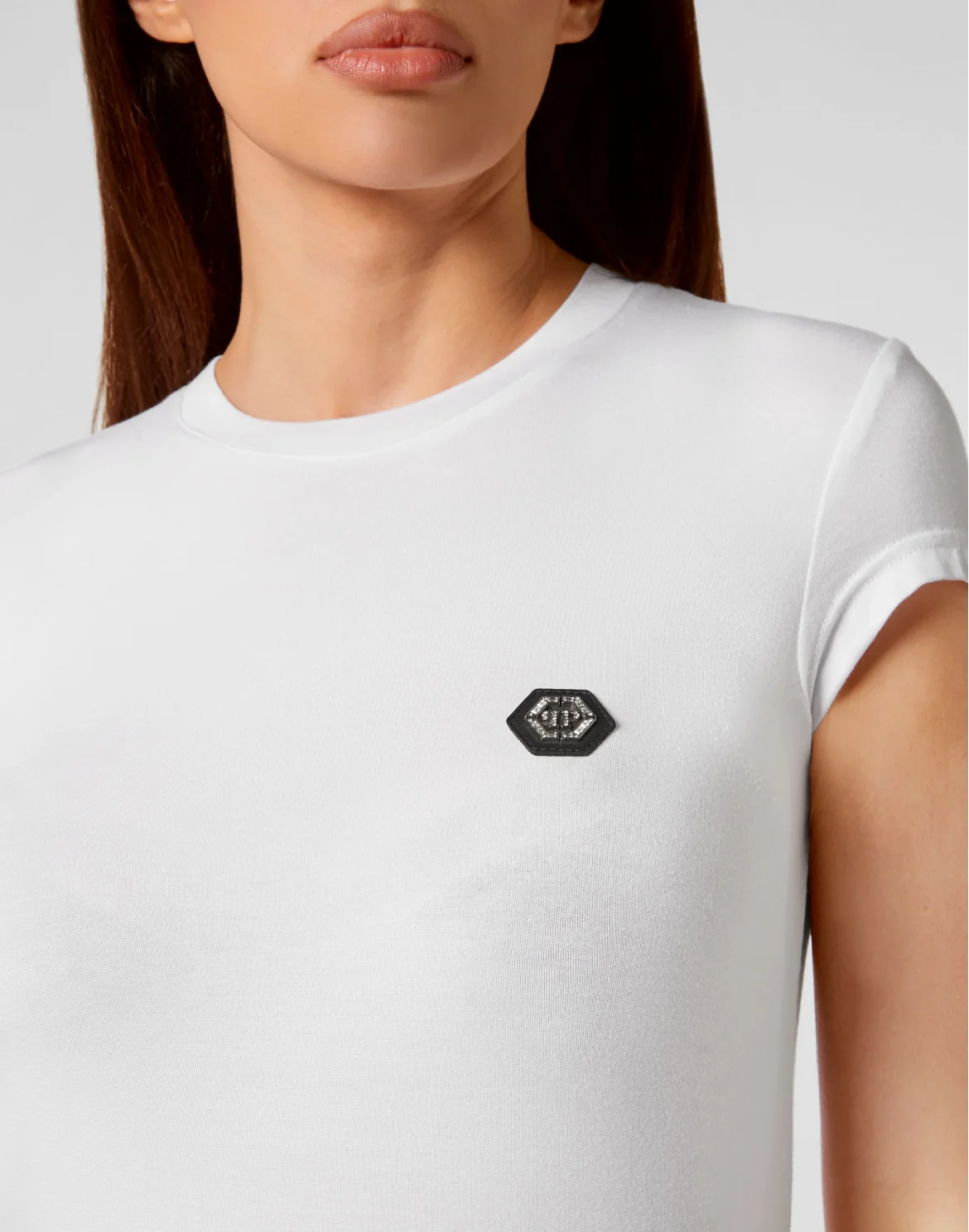 T-shirt Round Neck Sexy Pure Fit Hexagon, цвет: Белый