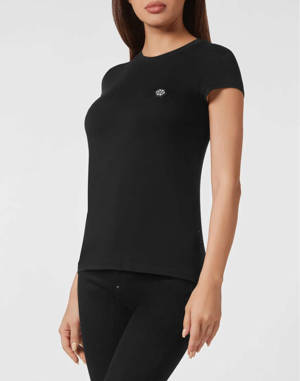 T-shirt Round Neck Sexy Pure Fit Hexagon, цвет: Черный