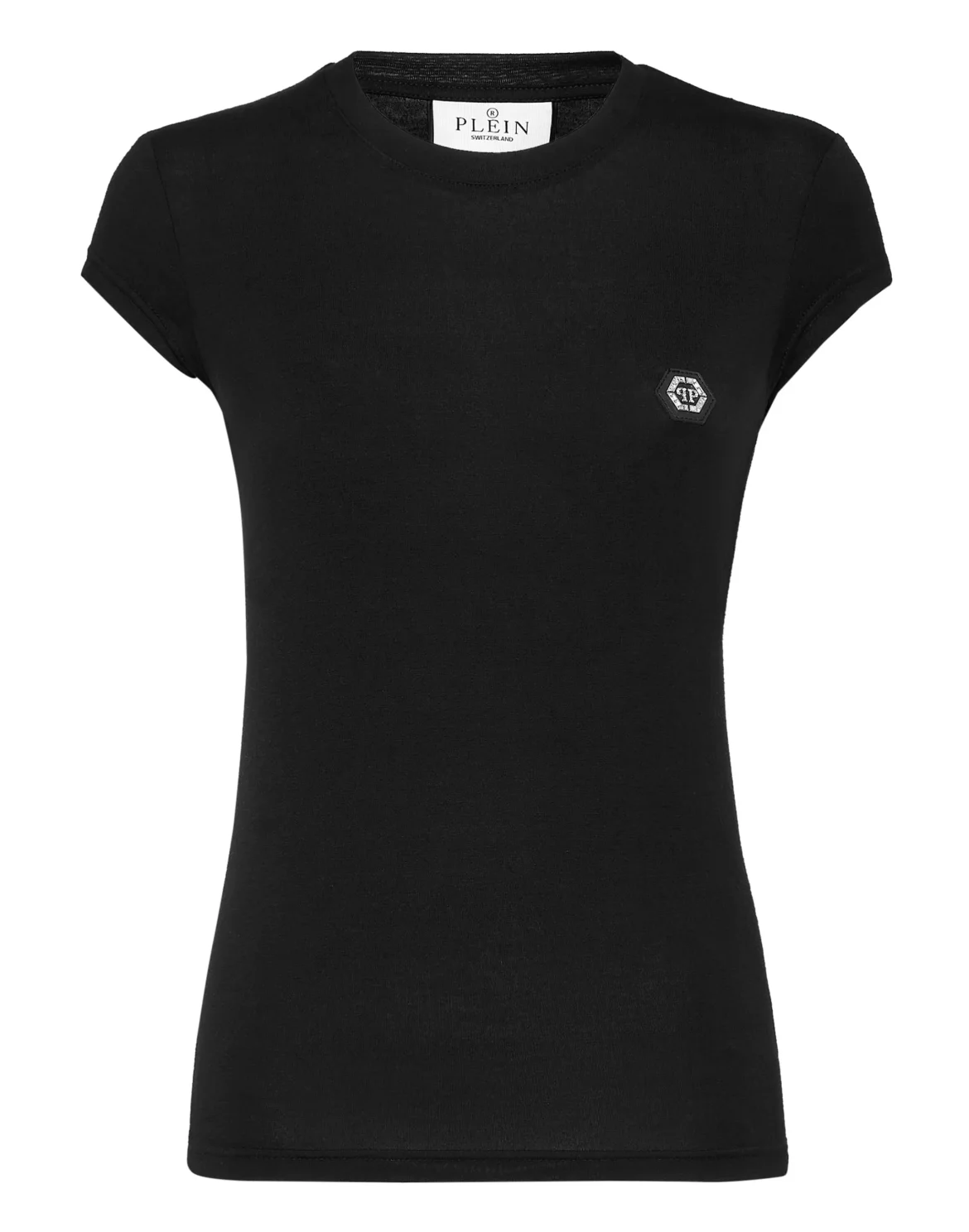 T-shirt Round Neck Sexy Pure Fit Hexagon, цвет: Черный