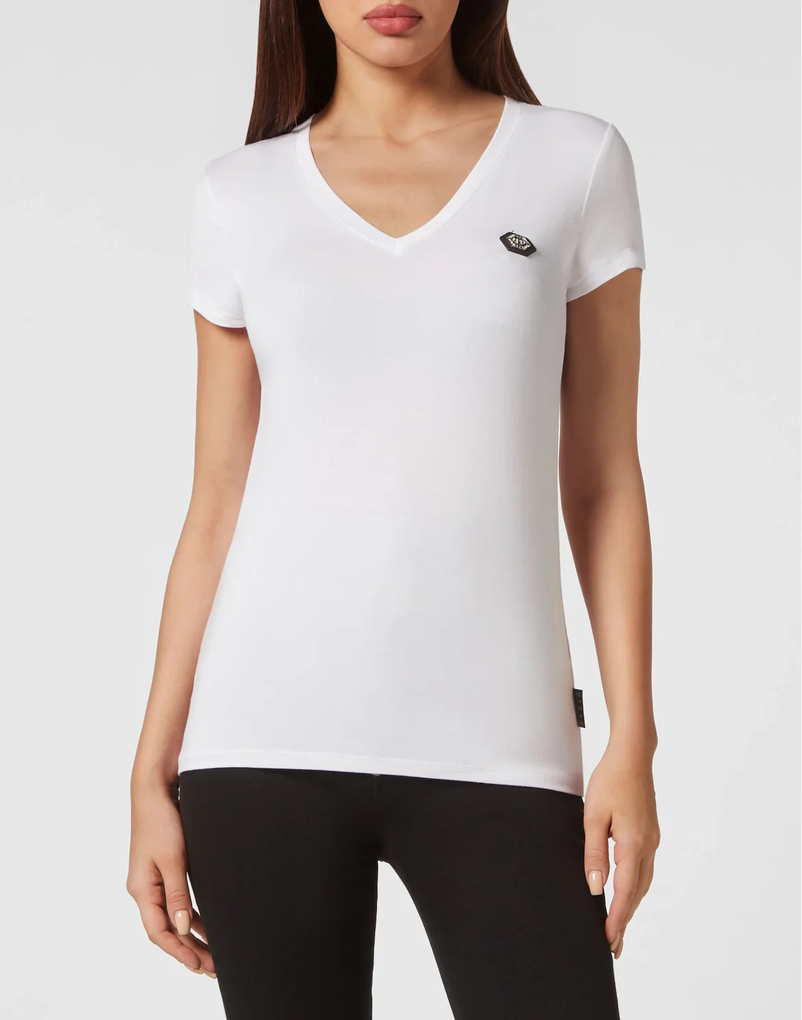 T-shirt V-Neck Sexy Pure Fit Hexagon, цвет: Белый