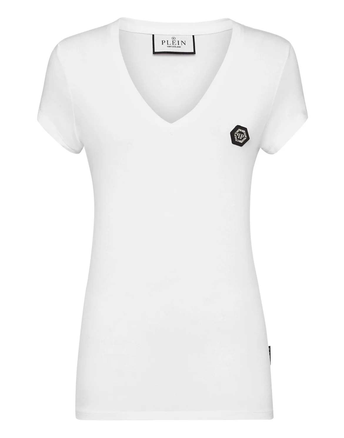 T-shirt V-Neck Sexy Pure Fit Hexagon, цвет: Белый
