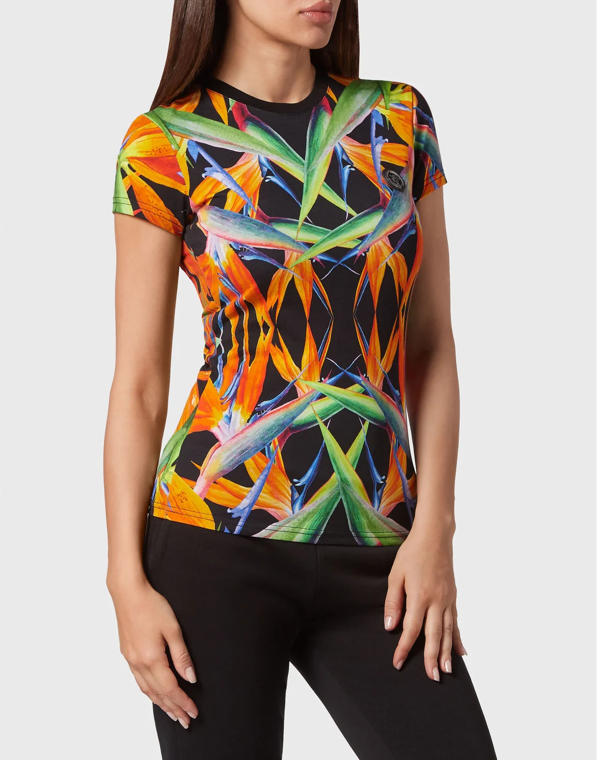 T-shirt Round Neck Sexy Pure Fit, цвет: Черный