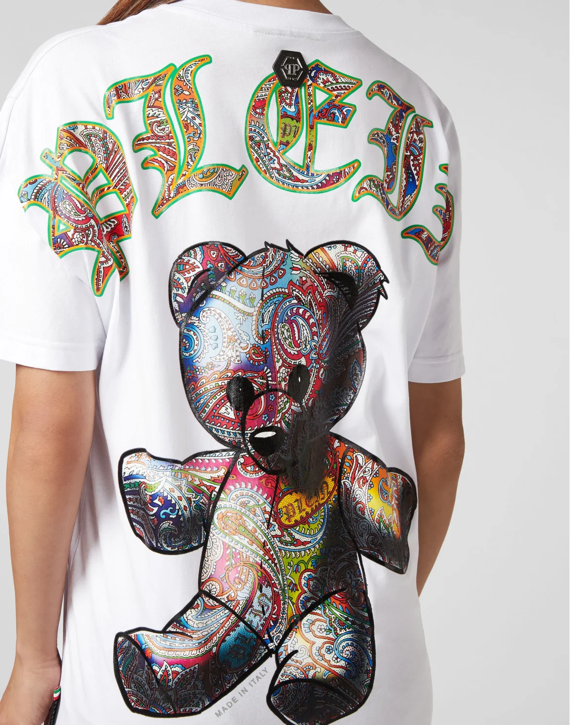 T-shirt Round Neck SS Paisley Teddy Bear, цвет: Белый