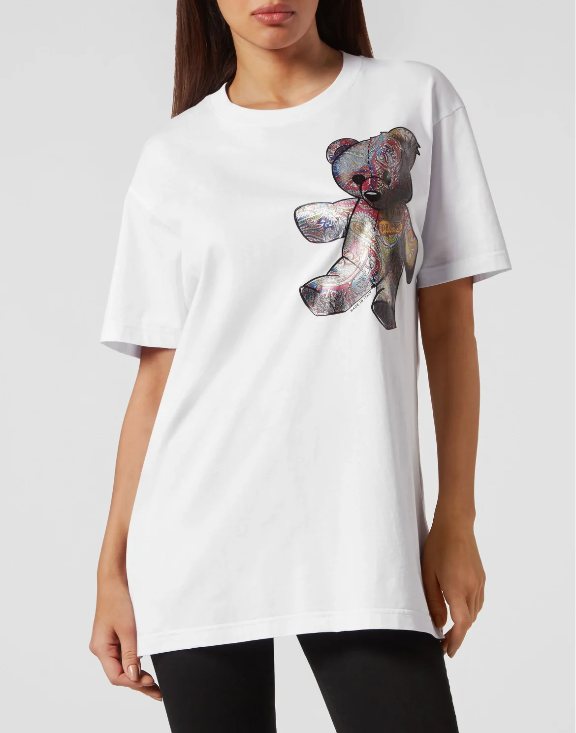 T-shirt Round Neck SS Paisley Teddy Bear, цвет: Белый