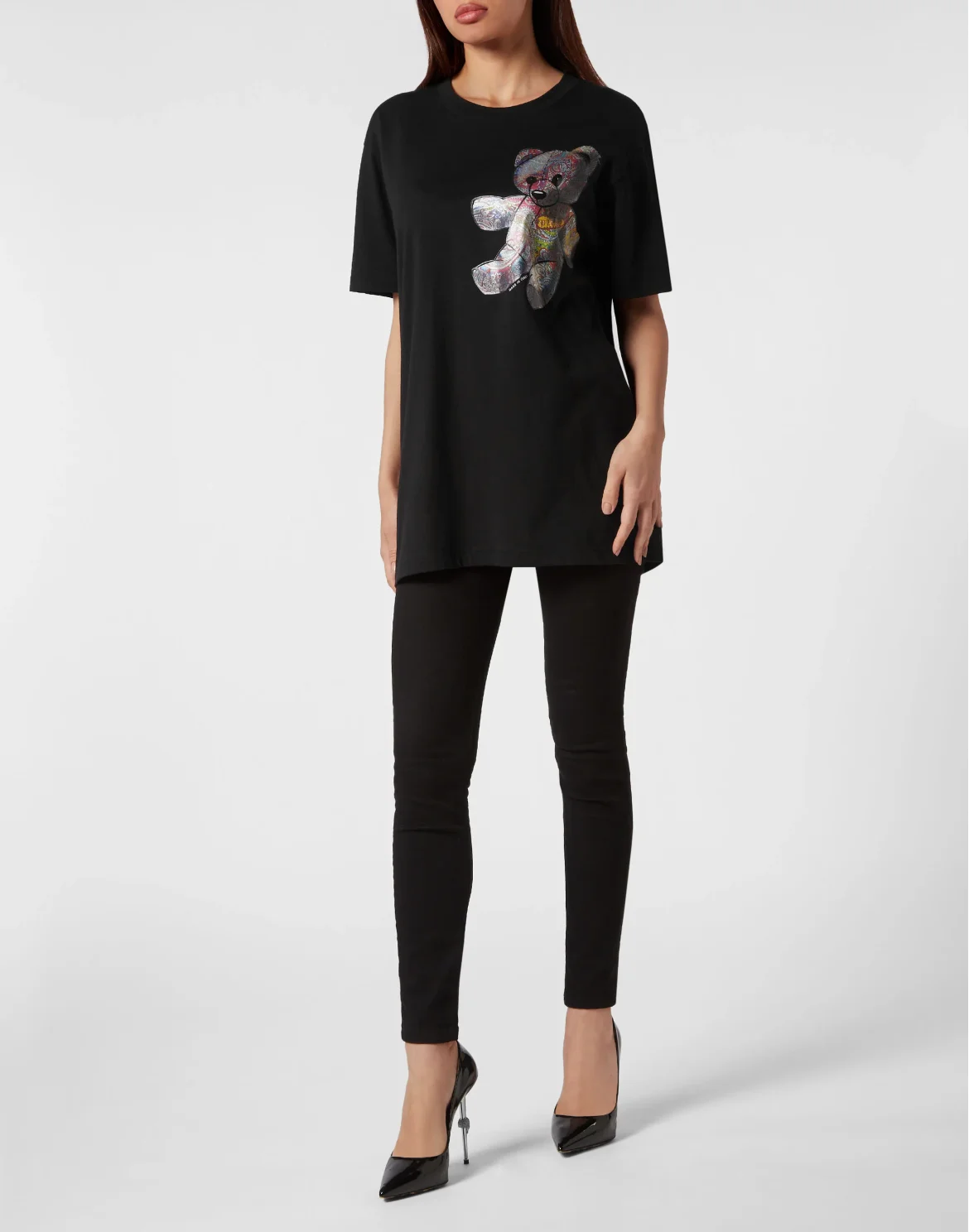 T-shirt Round Neck SS Paisley Teddy Bear, цвет: Черный