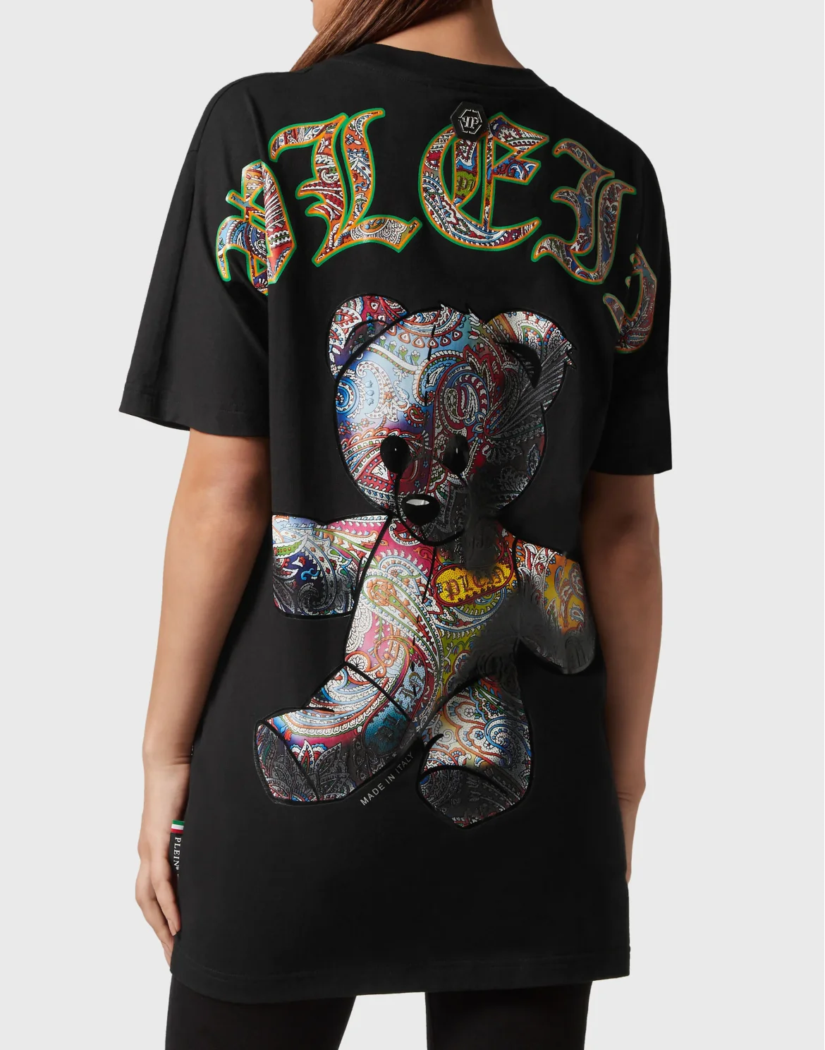 T-shirt Round Neck SS Paisley Teddy Bear, цвет: Черный