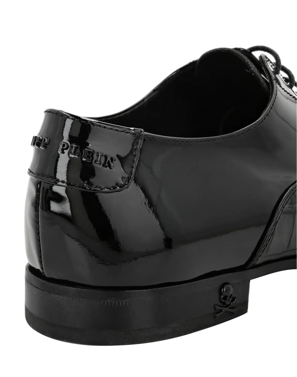 Patent Leather & Croco Effect Derby, цвет: Черный