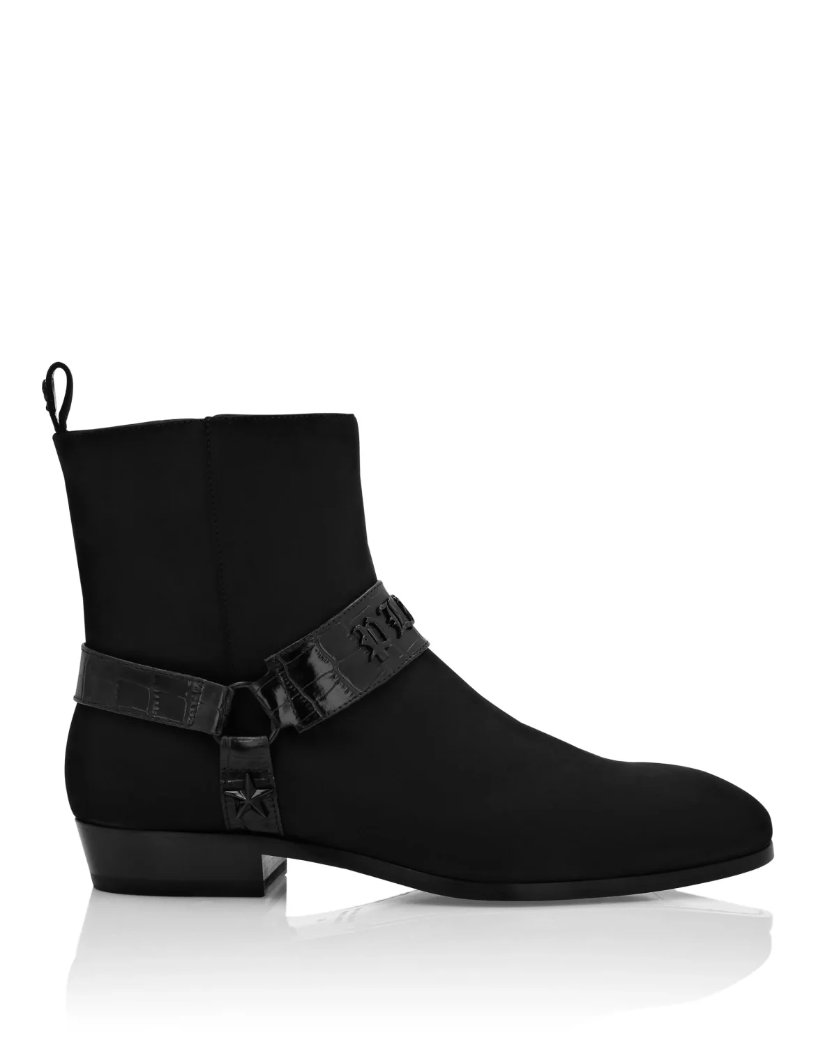 Nubuck Flat Boots Gothic Plein, цвет: Черный