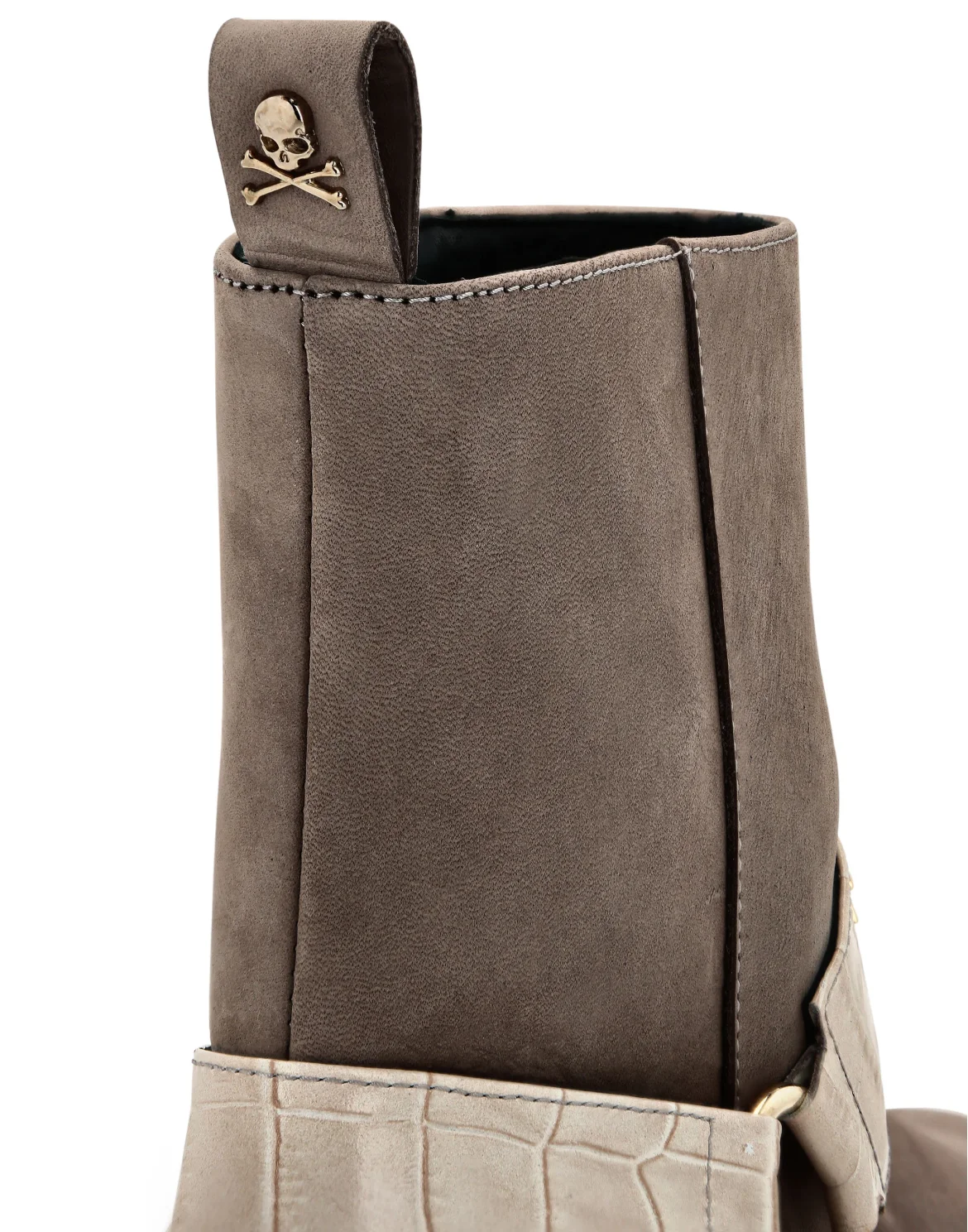 Nubuck Flat Boots Gothic Plein, цвет: Бежевый