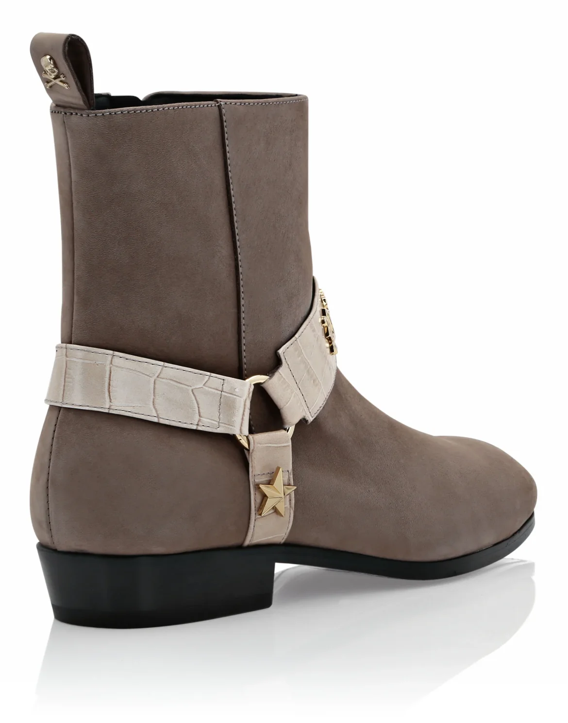 Nubuck Flat Boots Gothic Plein, цвет: Бежевый