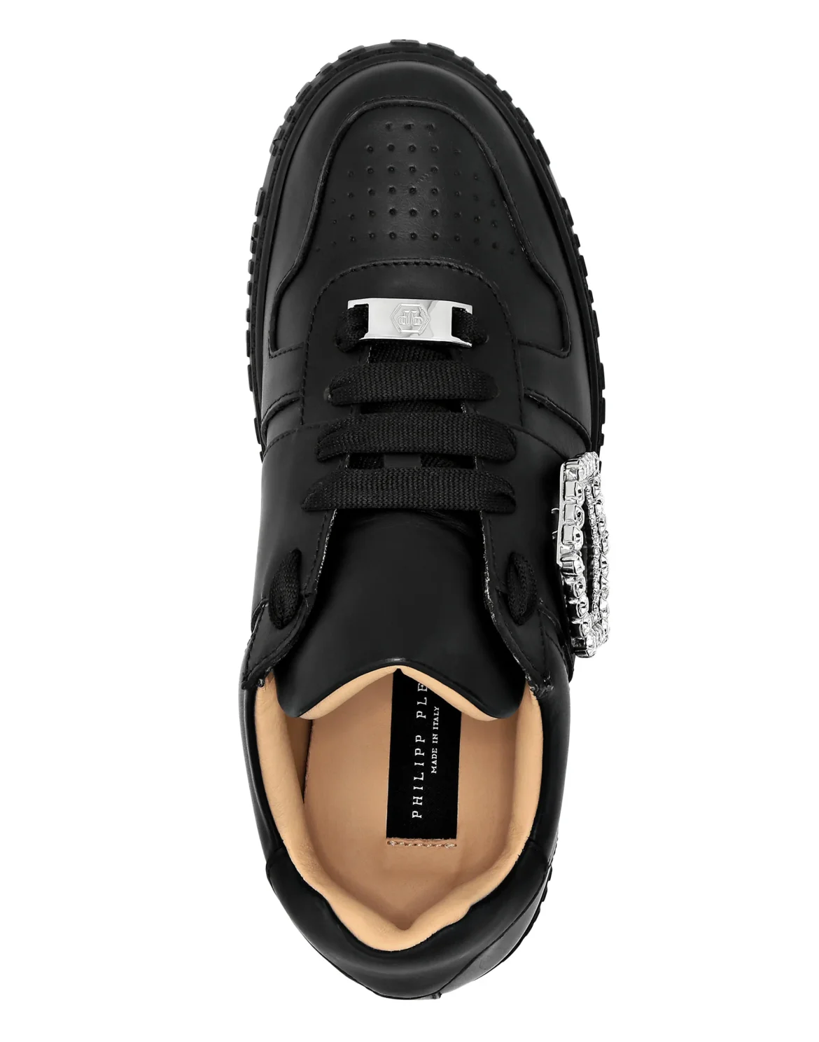 Leather Lo-Top Sneakers, цвет: Черный