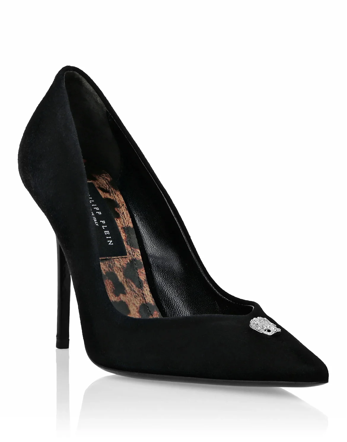 Suede Decollete Hi-Heels Crystal Skull, цвет: Черный