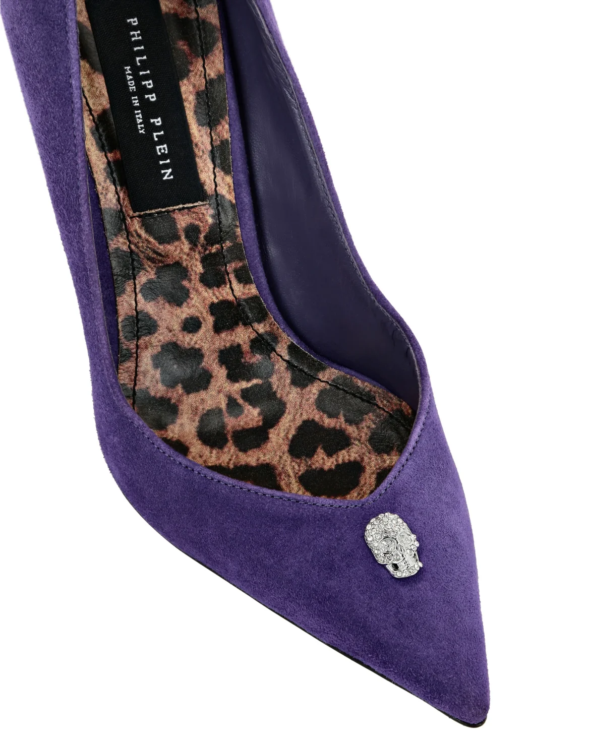 Suede Decollete Hi-Heels Crystal Skull, цвет: Фиолетовый