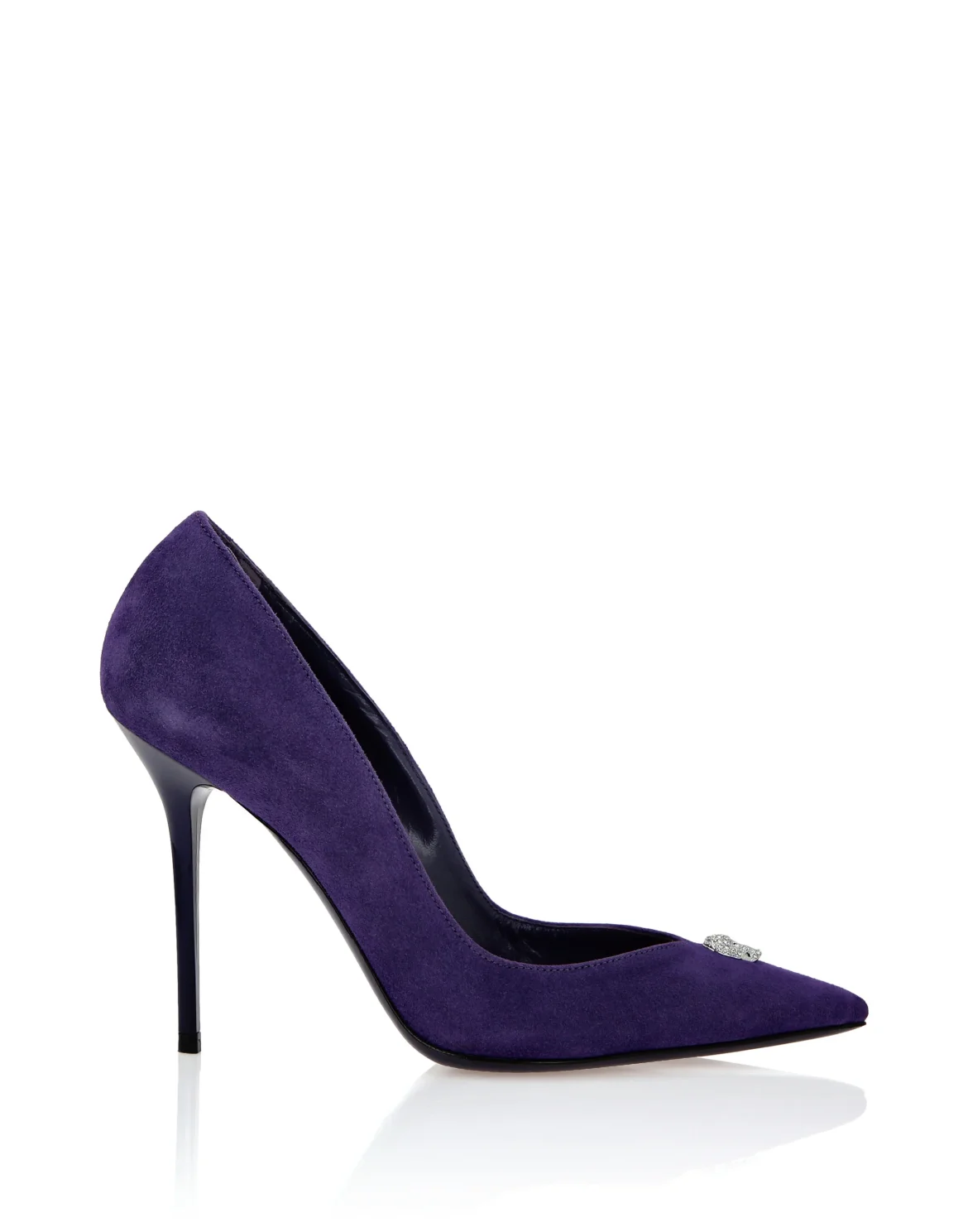 Suede Decollete Hi-Heels Crystal Skull, цвет: Фиолетовый