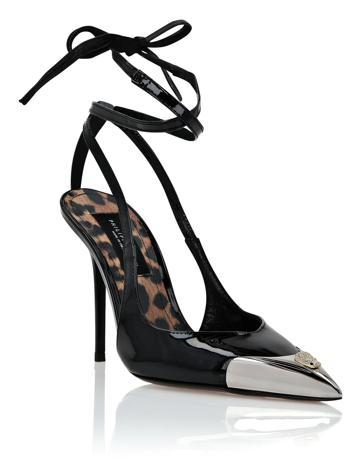 Patent Leather Decollete Hi-Heels Crystal Skull, цвет: Черный