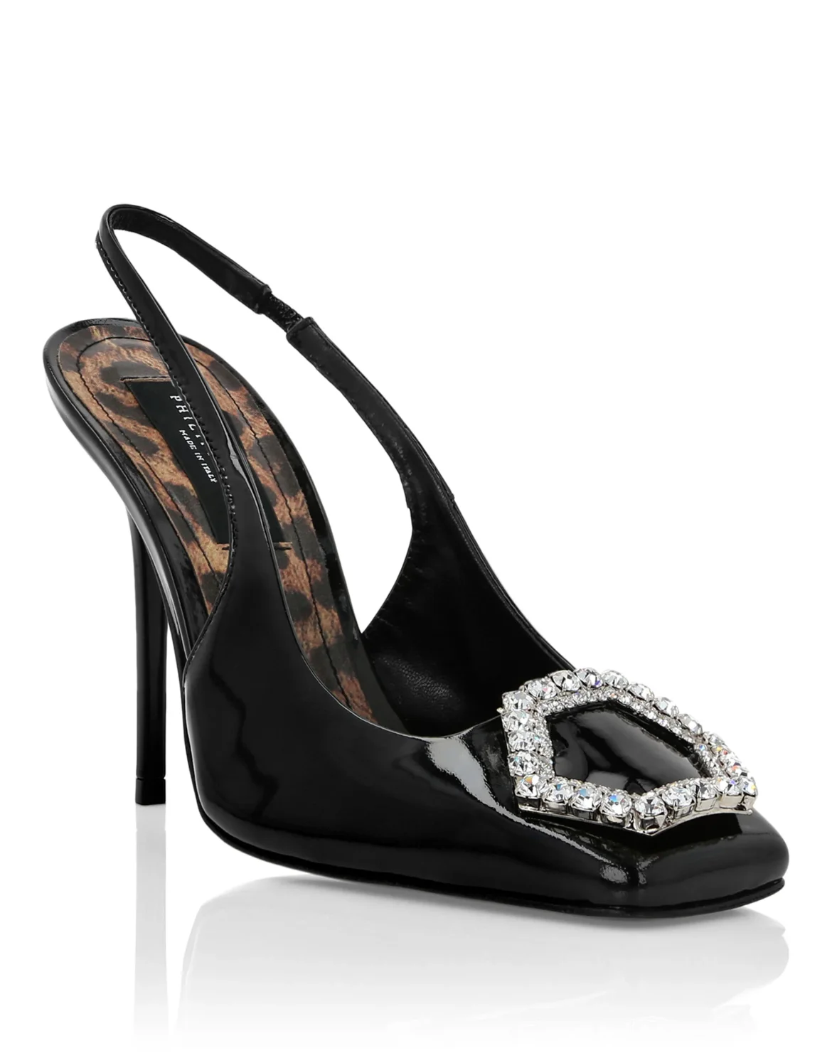Patent Leather Decollete Hi-Heels Crystal Hexagon, цвет: Черный