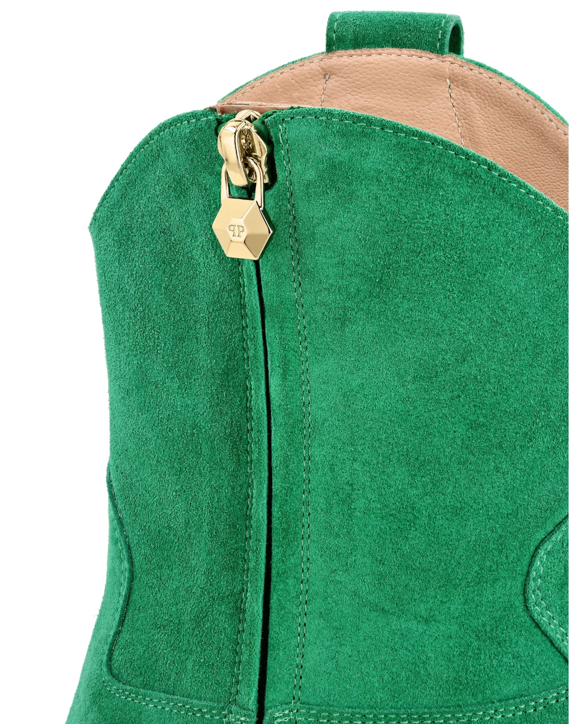 Suede Boots Mid Heels Cowboy, цвет: Зеленый