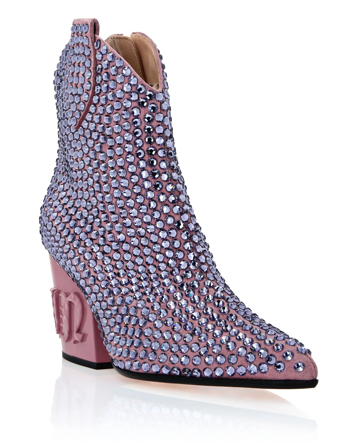 CowBoy Boots Mid Heels Crystal, цвет: Розовый