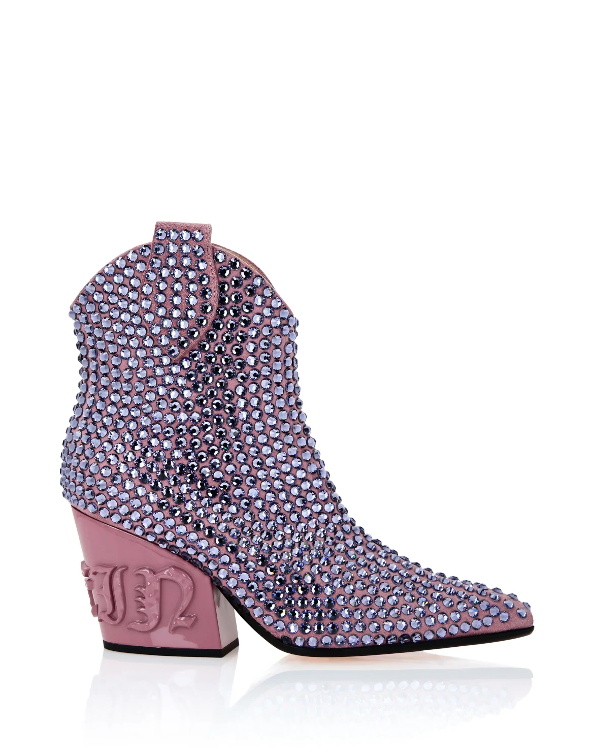 CowBoy Boots Mid Heels Crystal, цвет: Розовый