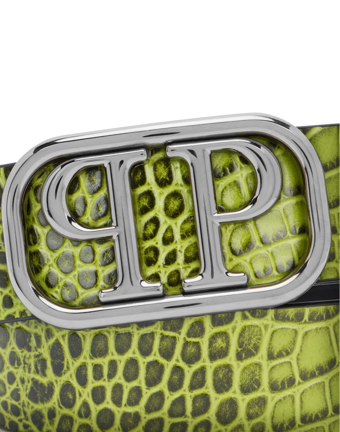 Crocco Leather Belt, цвет: Зеленый
