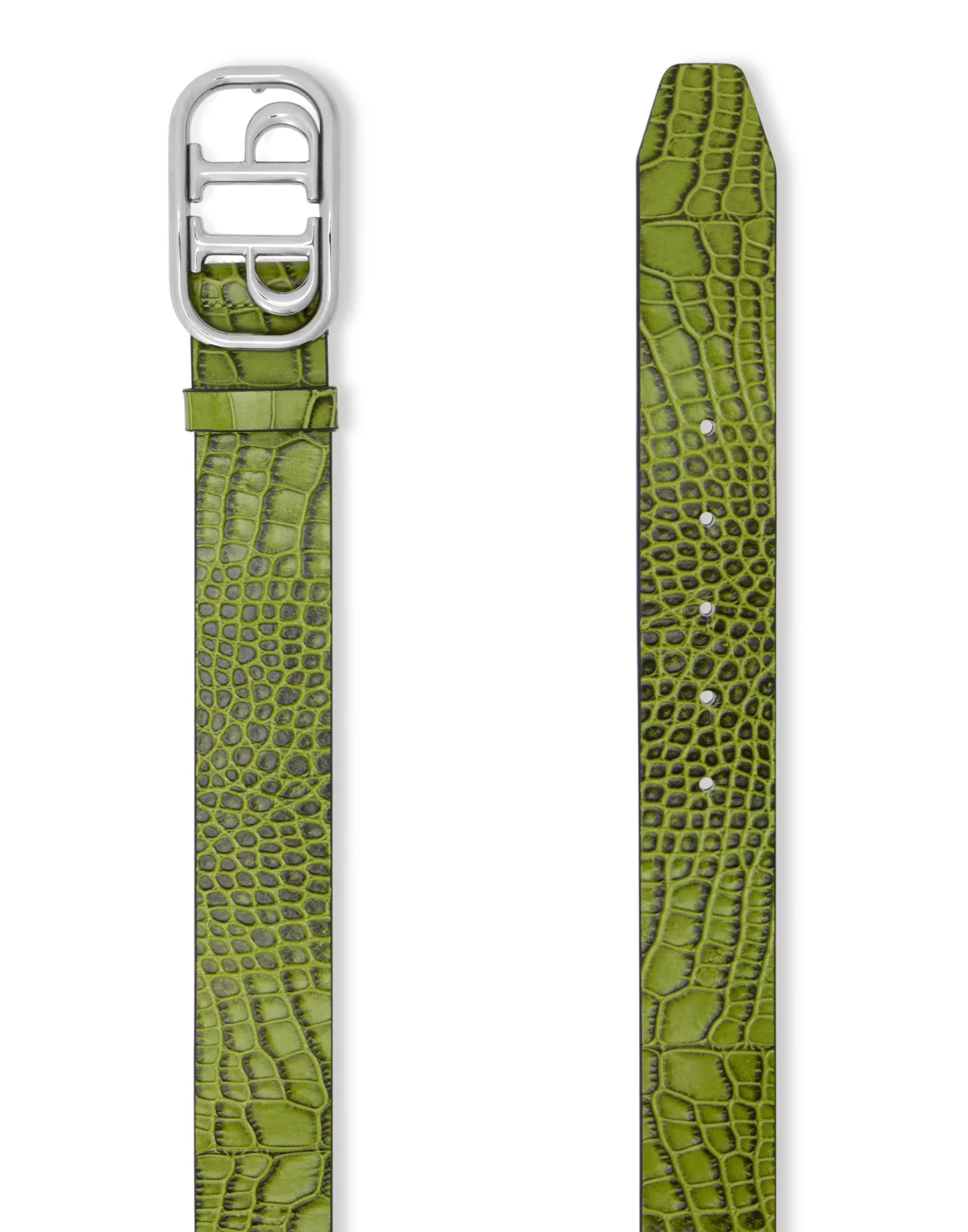 Crocco Leather Belt, цвет: Зеленый