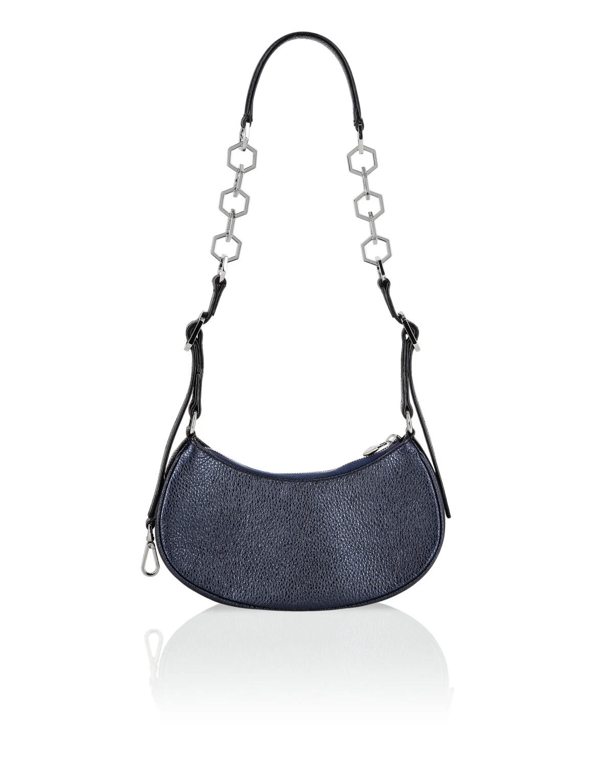 Deer Embossed Shimmer Leather Shoulder Bag, цвет: Синий