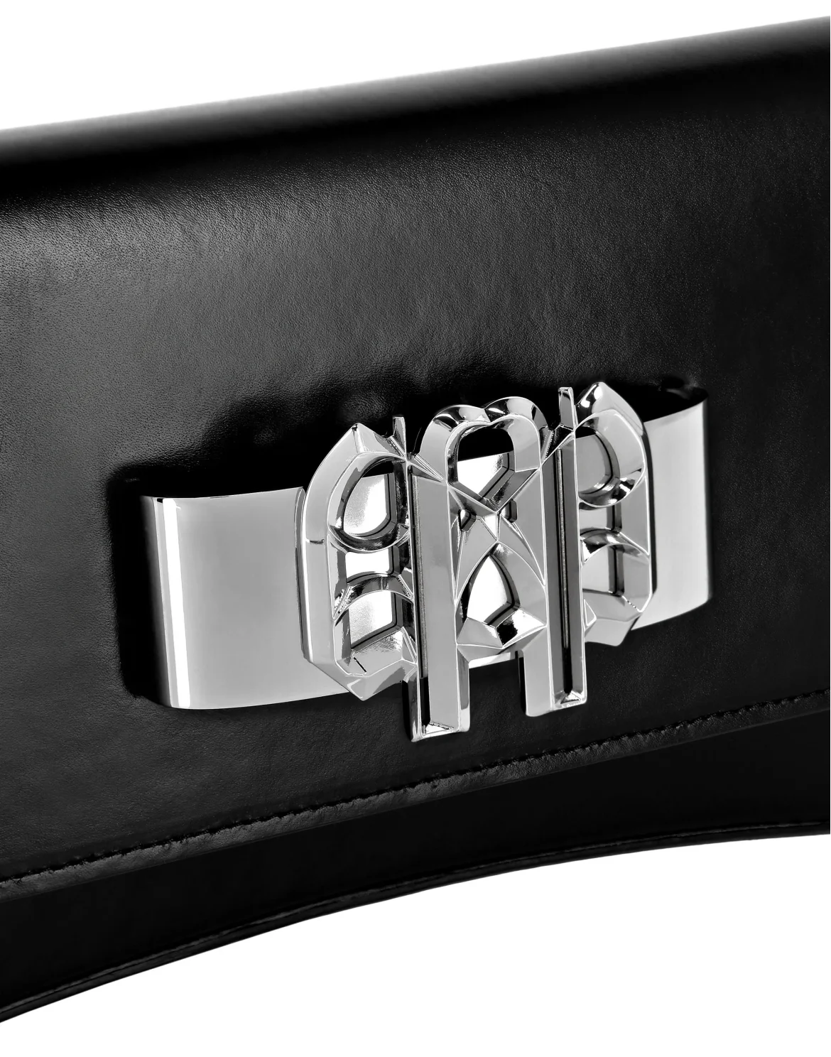 Calf Leather Clutch Shoulder Bag, цвет: Черный