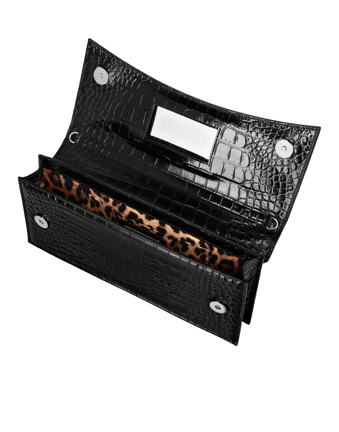 Crocco Embossed Baguette Handle Bag Gothic Plein, цвет: Черный